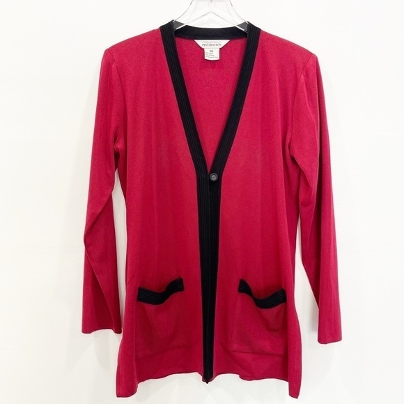Misook Knit Cardigan Sweater Jacket One Button XS - Picture 1 of 9